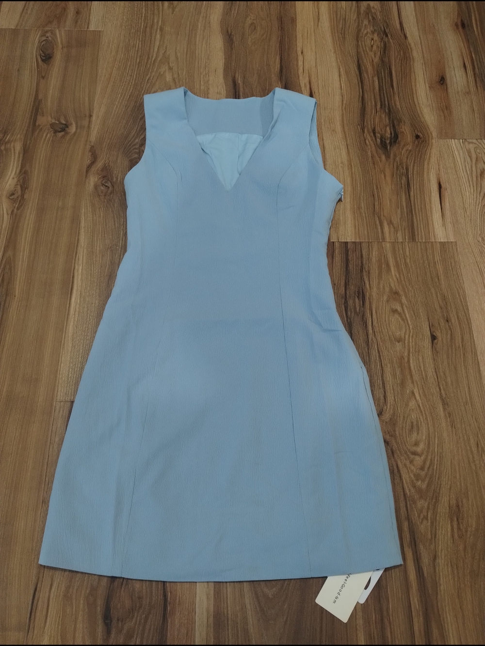 Commense Light Blue V-Neck Sleeveless Mini Dress